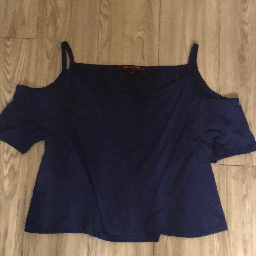 🌑🦕 dark blue cropped tank top shirt